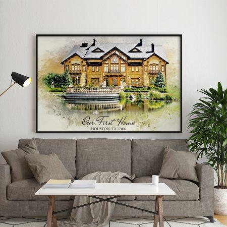 Poster Frame in living room Psd Mockup