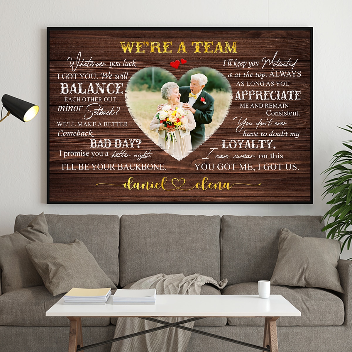 Poster Frame in living room Psd Mockup